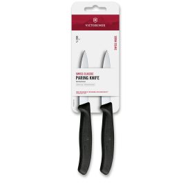   Swiss Classic | Zöldségkés | Egyenes | Hegyes | 8 cm | Fekete | 2 db | Bliszteres