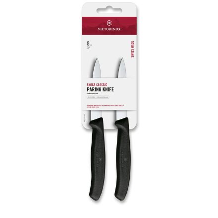 Swiss Classic | Zöldségkés | Egyenes | Hegyes | 8 cm | Fekete | 2 db | Bliszteres