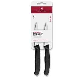   Swiss Classic | Zöldségkés | Hegyes | Recés | 8 cm | Fekete | 2 db | Bliszteres