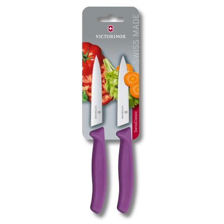 Swiss Classic | Aprítókés Készlet | 2 db | 10 cm | Padlizsánlila | Bliszteres